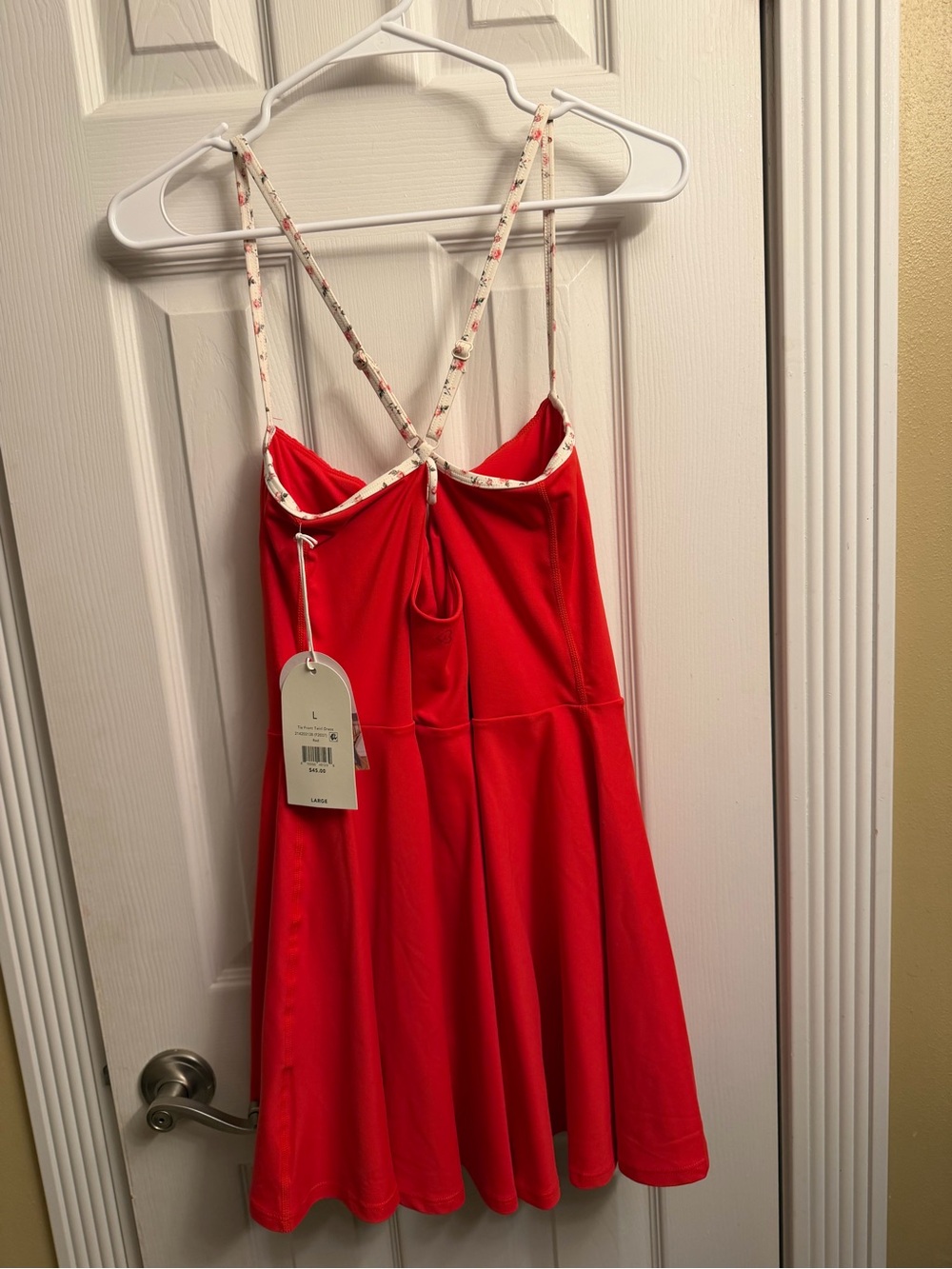 Red Blogilates front tie twirl dress Large - Picture 2 of 2